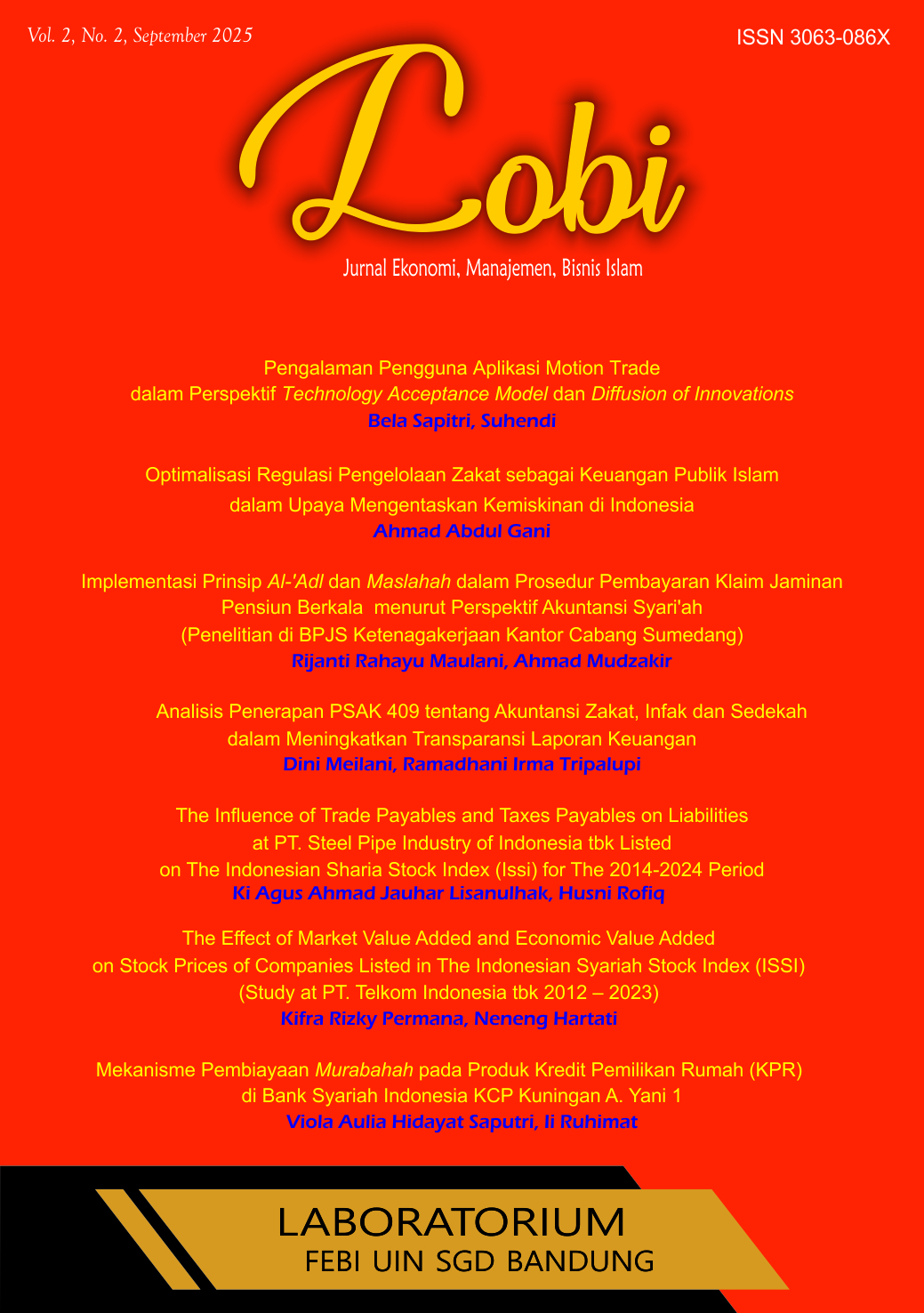 					View Vol. 2 No. 2 (2025): LOBI: Jurnal Ekonomi, Manajemen, Bisnis Islam
				