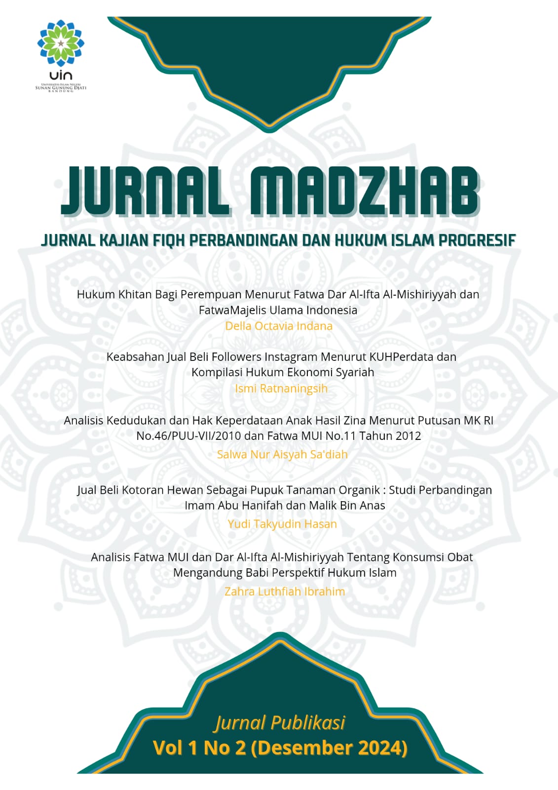 					View Vol. 1 No. 2 (2024): Jurnal Madzhab
				